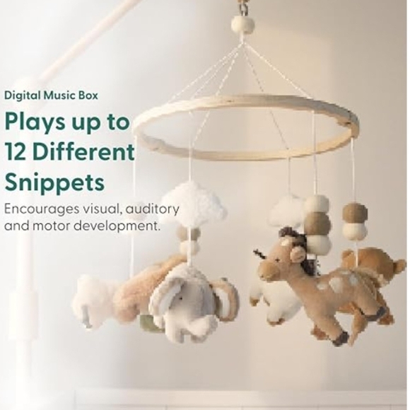 Charming Peanut Shell Woodland Animal Musical Mobile - Safari Serenity - Picture 3 of 8